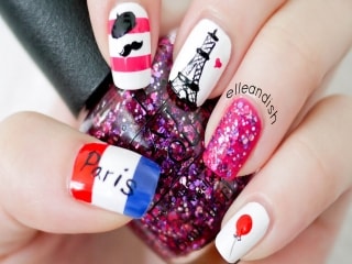 Французский флаг и дизайн ногтей