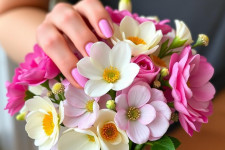Цветы и маникюр: искусство идеального сочетания образа и букета