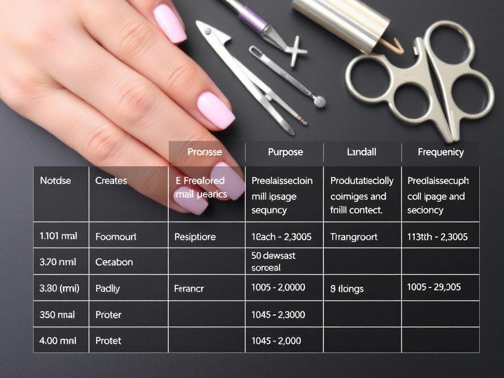     Les accessoires indispensables pour une manucure parfaite.. Tableau récapitulatif : accessoires, utilité et fréquence d'utilisation