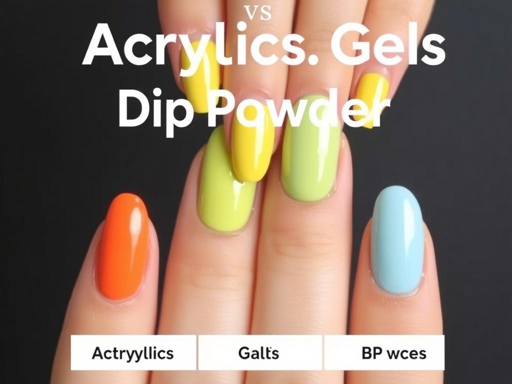     Acrylics vs. Gels vs. Dip Powder: What's the Difference?. At a glance: What each system actually is