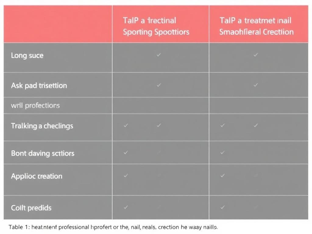    Nagelglättung: Behandlung für wellige Nägel. Tabelle 1: Vergleich gängiger professioneller Nagelglättungsoptionen