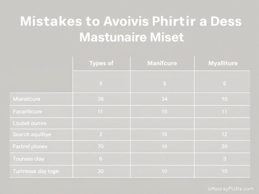     Les Erreurs à Éviter pour une Manucure Durable. Tabla comparativa: tipos de manicura y su durabilidad aproximada