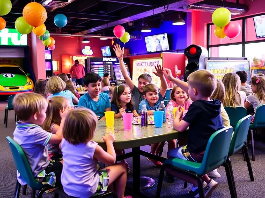 A fun children's party at an entertainment center.фото