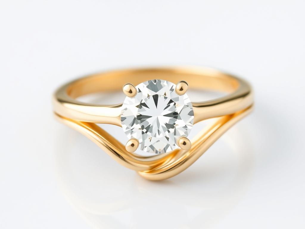 Gold ring with a diamond Gold ring with a diamondфото